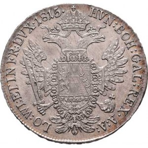 František II., 1792 - 1835, 1/2 Tolar konvenční 1815 A, Vídeň, 14.043g, nep.hr.,