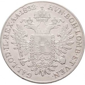 František II., 1792 - 1835, 1/2 Tolar konvenční 1832 A, Vídeň, 13.923g, dr.hr.,