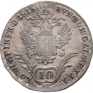 František II., 1792 - 1835, 10 Krejcar 1815 A, Vídeň, 3.849g, mírně just.,