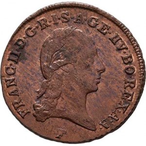 František II., 1792 - 1835, Cu Krejcar 1800 F, Hall, 4.083g, nep.nedor., skvrny,