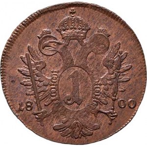 František II., 1792 - 1835, Cu Krejcar 1800 F, Hall, 4.083g, nep.nedor., skvrny,