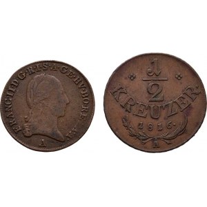František II., 1792 - 1835, Cu 1/2 Krejcar 1800 A, 2.284g (2/1-, nep.nedor.,