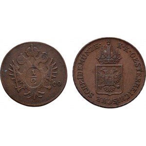 František II., 1792 - 1835, Cu 1/2 Krejcar 1800 A, 2.284g (2/1-, nep.nedor.,