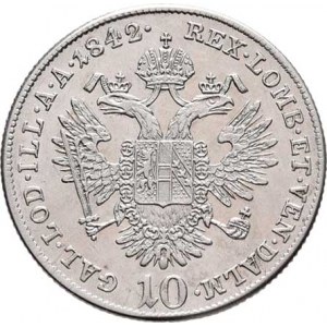 Ferdinand V., 1835 - 1848, 10 Krejcar 1842 A, Vídeň, 3.885g, nep.hr., nep.rysky,