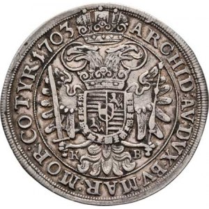 Leopold I., 1657 - 1705, 1/2 Tolar 1703 KB, Nech.1119, Husz.1404, 14.306g,
