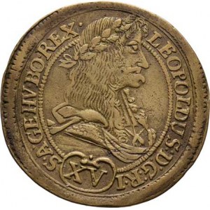 Leopold I., 1657 - 1705, XV Krejcar 1696 KB - dobové falzum, Höll.ZF.17-var.,