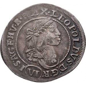 Leopold I., 1657 - 1705, VI Krejcar 1671 KB, Nech.1192, Husz.1450, 3.179g,