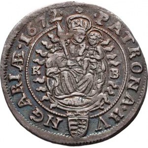 Leopold I., 1657 - 1705, VI Krejcar 1672 KB, Nech.1193, Husz.1450, 2.690g,
