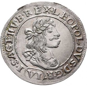 Leopold I., 1657 - 1705, VI Krejcar 1674 KB, Nech.1195, Husz.1450, 3.165g,