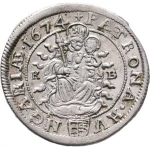 Leopold I., 1657 - 1705, VI Krejcar 1674 KB, Nech.1195, Husz.1450, 3.165g,