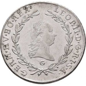 Leopold II., 1790 - 1792, 20 Krejcar 1792 G, Velká Baňa, P.16, Husz.1915,