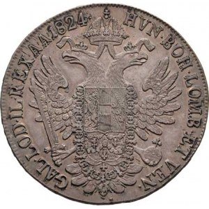 František II., 1792 - 1835, Tolar konvenční 1824 B, Kremnica, 28.056g, nep.just.,