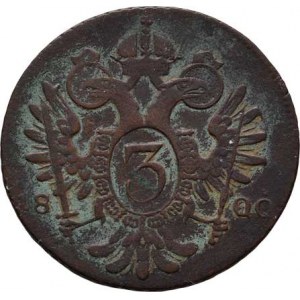 František II., 1792 - 1835, Cu 3 Krejcar 1800 G, Nagybanya, 9.049g, nep.nedor.,