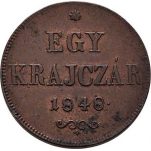 Ferdinand V., 1835 - 1848, Cu Krejcar 1848 - maďarský opis a nápis (revoluční