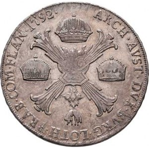 Leopold II., 1790 - 1792, Tolar křížový 1792 M, Milán, P.11, M-A.295, 29.305g,