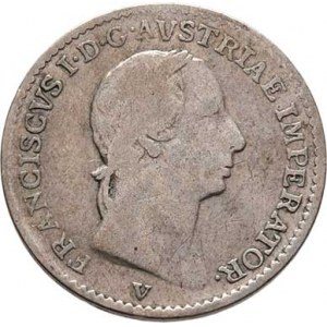 František II., 1792 - 1835, 1/4 Lira 1822 V, Benátky, P.28, M-A.318, KM.4,