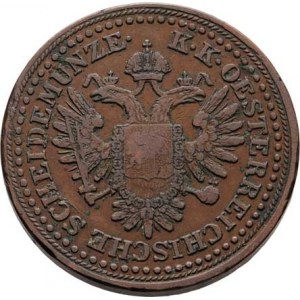 Konvenční měna, údobí let 1848 - 1857, 3 Krejcar 1851 B, 15.872g, dr.vady materiálu, dr.hr.,
