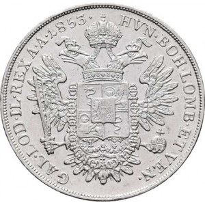 Konvenční měna, údobí let 1848 - 1857, 1/2 Scudo 1853 V, 12.950g, dr.hr., dr.rysky RR!