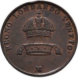 Konvenční měna, údobí let 1848 - 1857, 5 Centesimi 1849 M - větší typ, 8.631g, hr.,