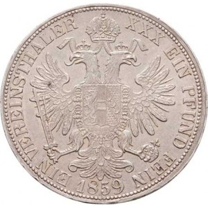 Rakouská a spolková měna, údobí let 1857 - 1892, Tolar spolkový 1859 A, 18.492g, nep.hr., nep.rysky