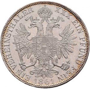 Rakouská a spolková měna, údobí let 1857 - 1892, Tolar spolkový 1861 A, 18.515g, nep.hr., nep.rysky