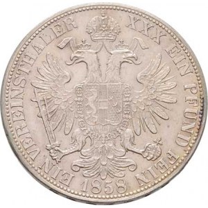 Rakouská a spolková měna, údobí let 1857 - 1892, Tolar spolkový 1858 B, 18.509g, nep.hr., dr.rysky,