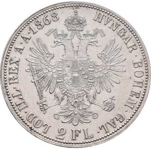 Rakouská a spolková měna, údobí let 1857 - 1892, 2 Zlatník 1868 A, 24.630g, nep.hr., nep.rysky R!