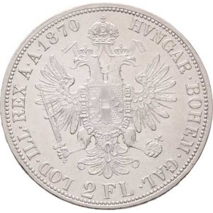 Rakouská a spolková měna, údobí let 1857 - 1892, 2 Zlatník 1870 A, 24.652g, nep.hr., nep.rysky R!