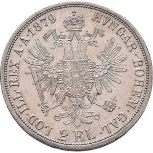 Rakouská a spolková měna, údobí let 1857 - 1892, 2 Zlatník 1879, 24.757g, dr.hr., nep.rysky, pěkná