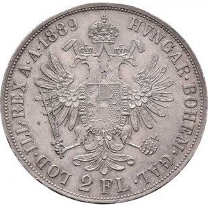 Rakouská a spolková měna, údobí let 1857 - 1892, 2 Zlatník 1889, 24.758g, nep.hr., dr.rysky, pěkná