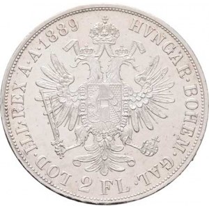 Rakouská a spolková měna, údobí let 1857 - 1892, 2 Zlatník 1889, 24.695g, nep.hr., dr.rysky