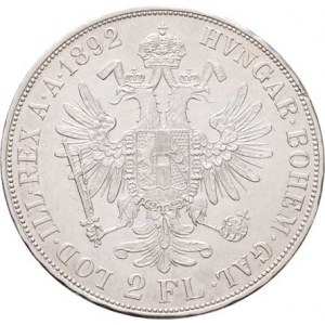 Rakouská a spolková měna, údobí let 1857 - 1892, 2 Zlatník 1892, 24.660g, nep.hr., dr.rysky