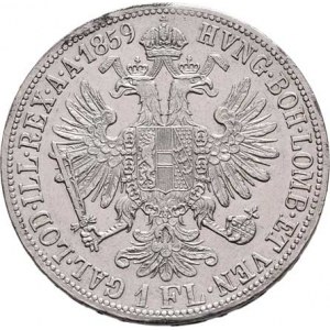 Rakouská a spolková měna, údobí let 1857 - 1892, Zlatník 1859 A - s tečkou za REX., 12.351g, hr.,