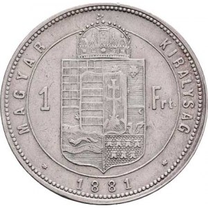 Rakouská a spolková měna, údobí let 1857 - 1892, Zlatník 1881 KB - užší štít (cca 11.5 mm), 12.250g