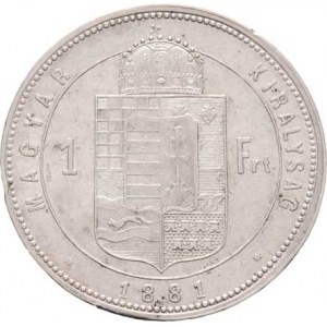 Rakouská a spolková měna, údobí let 1857 - 1892, Zlatník 1881 KB - užší štít (cca 11.5 mm), 12.322g