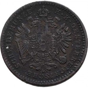Rakouská a spolková měna, údobí let 1857 - 1892, Krejcar 1858 B, 3.251g, nep.hr., nep.rysky, pěkná