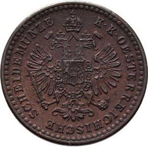 Rakouská a spolková měna, údobí let 1857 - 1892, 5/10 Krejcaru 1861 A, 1.783g, nep.hr., pěkná