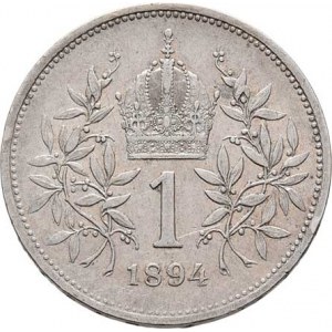 Korunová měna, údobí let 1892 - 1918, Koruna 1894, 4.978g, hr., dr.rysky