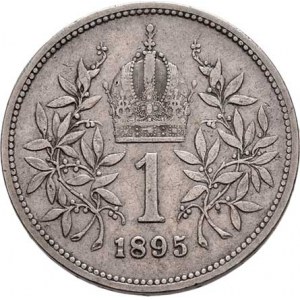 Korunová měna, údobí let 1892 - 1918, Koruna 1895, 4.958g, dr.hr., vl.rysky, pěkná patina