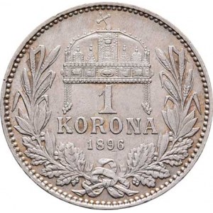 Korunová měna, údobí let 1892 - 1918, Koruna 1896 KB, 4.980g, nep.hr., nep.rysky, pěkná