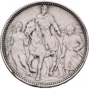 Korunová měna, údobí let 1892 - 1918, Koruna 1896 KB - mileniová, 4.978g, dr.hr., dr.rysky