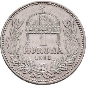 Korunová měna, údobí let 1892 - 1918, Koruna 1912 KB, 4.999g, dr.hr., nep.rysky, pěkná
