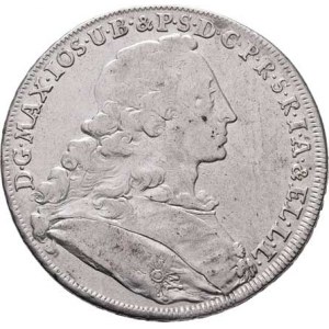 Bavorsko, Maximilian III. Josef, 1745 - 1777, Tolar 1754 - znak se dvěma lvy, Mnichov, KM.501,