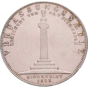 Bavorsko, Ludwig I., 1825 - 1848, Tolar konvenční 1828 - ústavní sloup, KM.387 (Ag833),