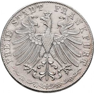 Frankfurt - město, 2 Gulden 1855 - 300 let reformace, KM.353 (Au900,