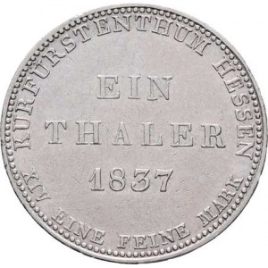 Hessen-Kassel, Wilhelm II., 1821 - 1847, Tolar 1837, KM.587 (Ag750, pouze 26.000 ks), 22.160g,