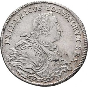 Prusko - král., Friedrich II., 1740 - 1786, 1/2 Tolar 1752 B, Vratislav, KM.254, 10.960g,