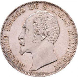 Sasko-Meiningen, Bernhard II., 1821 - 1866, 2 Gulden 1854, KM.166 (Ag900), 21.205g, nep.hr.,