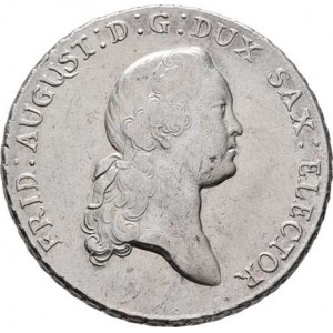 Sasko, Friedrich August III., 1763 - 1806, Tolar 1769 EDC, Drážďany, KM.992.1 (Ag833), 27.929g,
