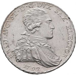 Sasko, Friedrich August III., 1763 - 1806, Tolar 1792 IEC - vikariátní, Drážďany, KM.1034